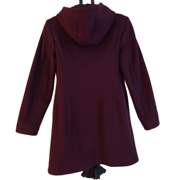 L.L. Bean Women’s Classic Lambswool Duffel Coat Maroon Size 10 Item 284397 EUC - Picture 3 of 16